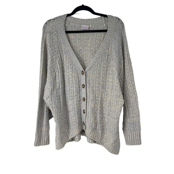 Out From Under Pastel V Neck Grandpa Cardigan Yellow‎ Blue Sz M Women’s - Picture 1 of 7